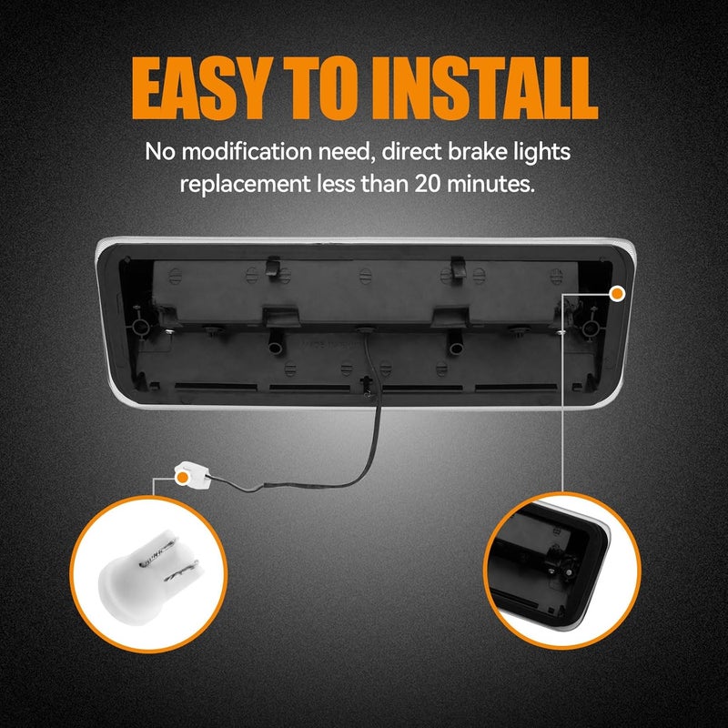 Cxdar Third 3rd Brake Light LED for 2004-2008 Ford F150, High Mount Rear Brake Lights Assembly for 04-08 F-150, Waterproof Center Cab Cargo Lamp Stop Light (Chrome) - Image 4